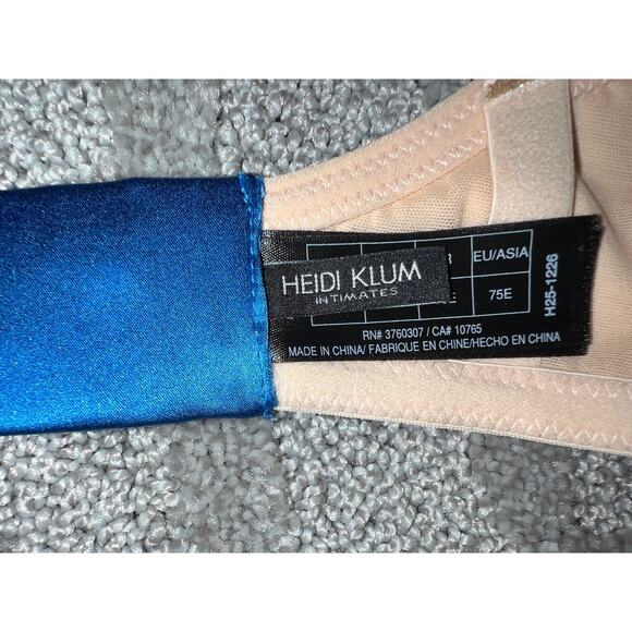 Heidi Klum Bra 34DD 34E Intimates Poolside Affair Blue Lace Satin Underwire NEW - Picture 12 of 13